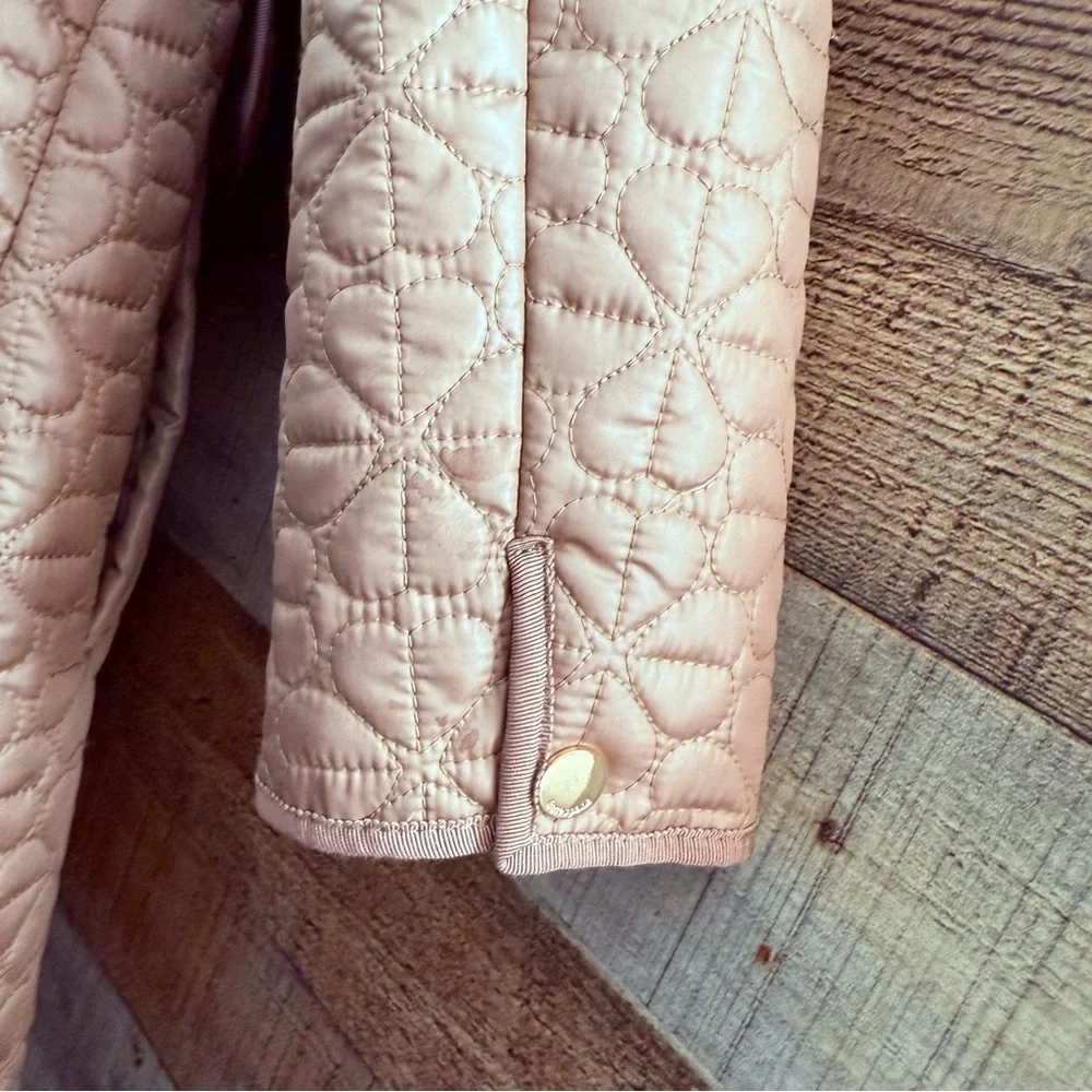 Kate Spade Latte Puffer Jacket with Quilted Spade Design